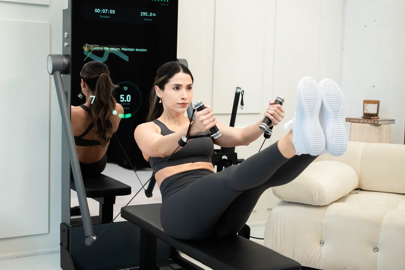 Entrenamiento de core frente al espejo Prodigy IMBODY