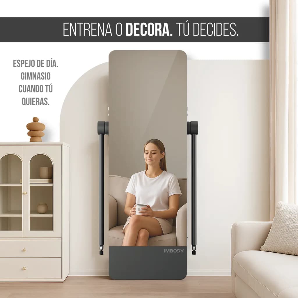 Dimensiones compactas del espejo de gimnasio Prodigy IMBODY